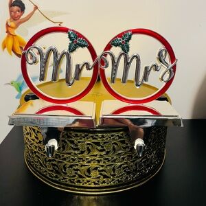 Harvey Lewis Mr & Mrs Silver Swarovski Crystal Accents Hangers/ stocking holders